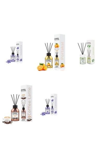 Eyfel Set 5 Eyfel: 2x Lavanda, 1x Portocala, 1x Iasomie, 1x Cafea