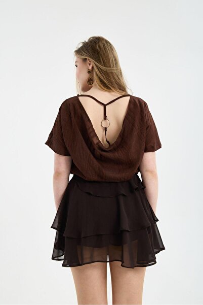 sumoda Γυναικεία καλοκαιρινή μπλούζα με λεπτή πλάτη και χαμηλό κόψιμο