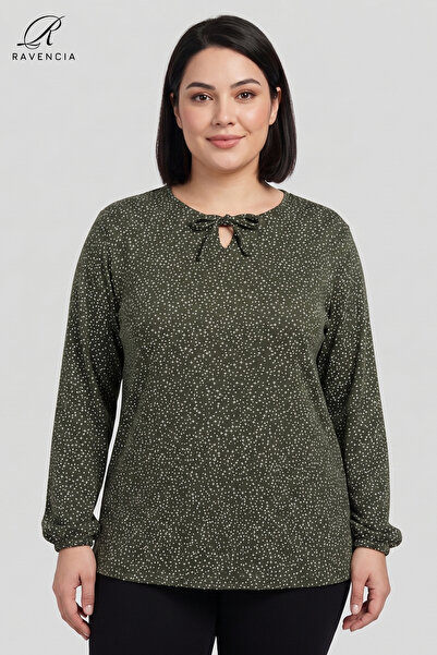 Ravencia Μπλούζα από βαμβακερό χτενισμένο ύφασμα με σχέδιο αστεριών, λεπτομέρ...