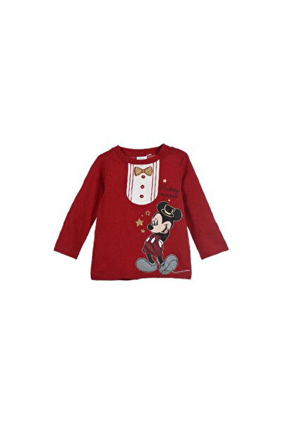 Disney Mickey Mouse Βρεφικό βαμβακερό μακρυμάνικο μπλουζάκι Μίκυ Μάους