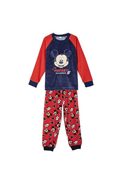 Disney Mickey Mouse Μακρυμάνικες πιτζάμες από κοραλλένια φλις, Μίκυ Μάους, να...