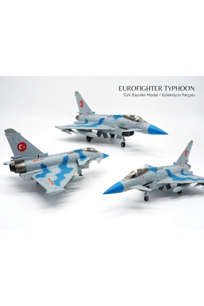 RAMO'S STORE Eurofıghter Metal Uçak Füze 5.Nesil Model Savaş Uçağı Çekbırak Işıklı Sesli Jet Uçağı