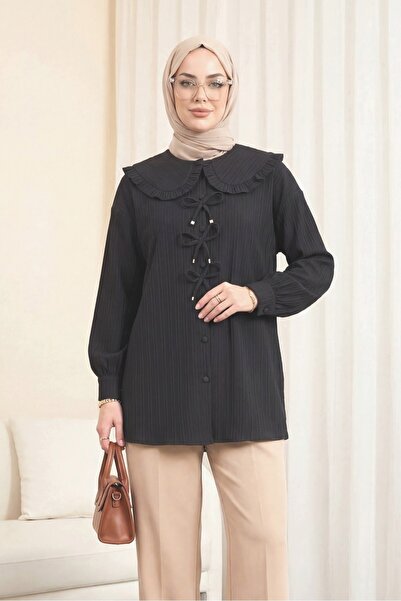 Modamorfo Πουκάμισο με κουμπιά και λεπτομέρεια κορδέλας στο μπροστινό μέρος -...