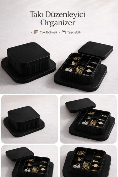 StudioAslanDesign Takı Düzenleyici Organizer | Çok Bölmeli | Taşınabilir | Se...