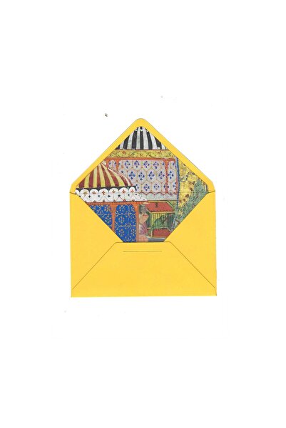 Bazen Defter Palace Garden Patterned Yellow Envelope
