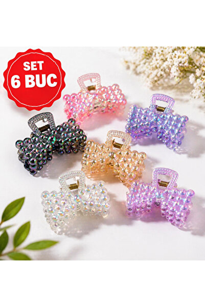 Poro Online Set 6 cleme de par Perlate, elegante, prindere puternica