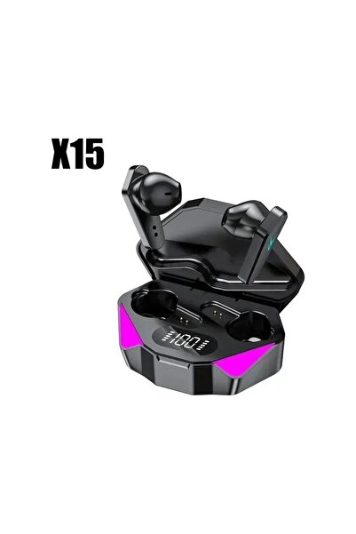BUKREM STORE kulakici-kulaklik-bas-kablosuz-siyah-x15-ses-bluetooth-oyun-mikr...
