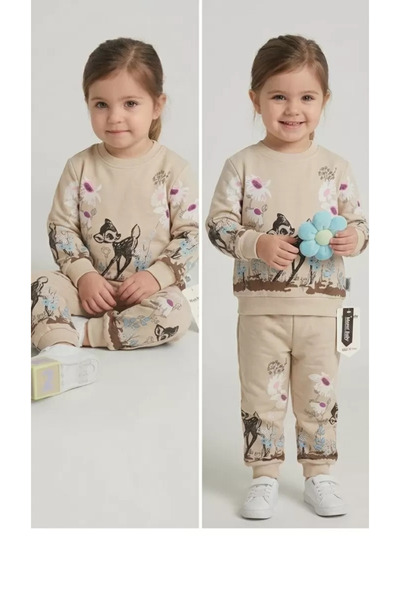 Generic Brand 2-3-4-5 Years Old Ceylan Printed Combed Cotton Children's Set