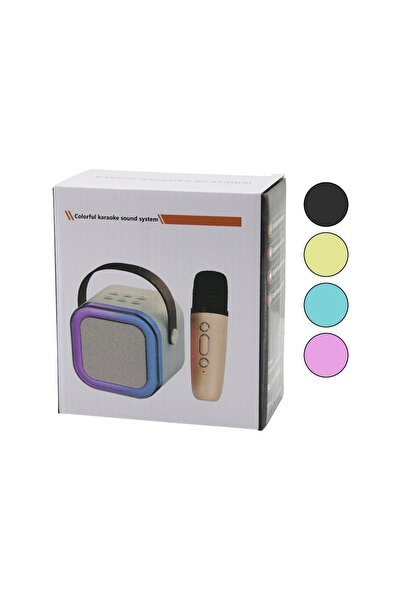BUKREM STORE dc-hoparlor-isikli-5v-usb-wireless-karaoke-4989-speaker-k12-tf-m...