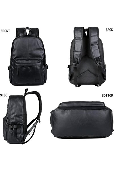 Generic Laptop Bag BP-08 Unisex Made of PU Leather 15.6 Inch, School College ...