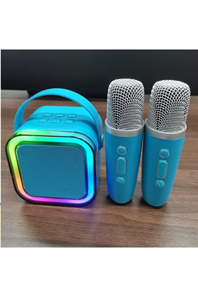 BUKREM STORE ses-mikrofonu-mavi-k12-karaoke-hoparlor-bluetooth-tasinabili-kuc...