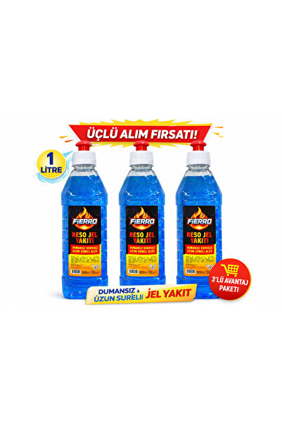 FİERRO 1 LT Reşo Jel Yakıt – Kokusuz Uzun Süre Yanma | Avantajlı 3’lü Set ve ...
