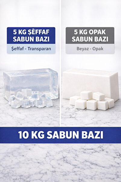 Organik Hekim 10 KG Sabun Bazı Seti 5 Kg Şeffaf 5 Kg Opak Erit Dök Sabun Yapı...