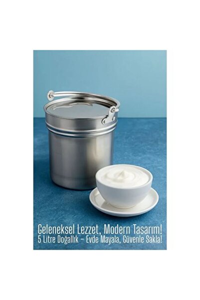 ModaCar Yoğurt Bakracı - Paslanmaz Çelik 5 Litre | Kapaklı, Hijyenik ve Dayan...