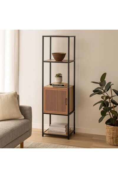 Bin shihoon Elegant Design Wooden Storage Shelf Unit with Drawer