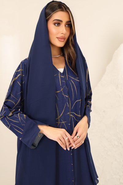 SAI ABAYA Luxury Denim Abaya with Crepe Bottom Modern Stylish Modest Wear For Perfect Outfit