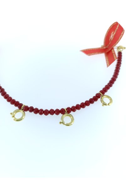 elisitakistory Groom's Collar with Three Attachments for Wearing Crystal Glass Beads and Gold.
