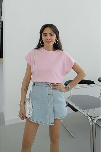 Havoş Βασικό μπλουζάκι με ροζ μανίκια