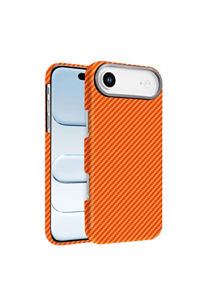 UnDePlus Apple iPhone 17 Air Kılıf Kevlar Desenli Karbon M-Safe Magnetik Şarj...