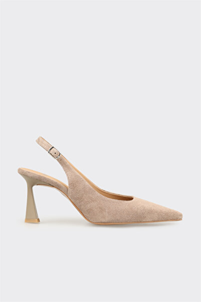 Elle Shoes Bej Deri Kadın Klasik Ayakkabı