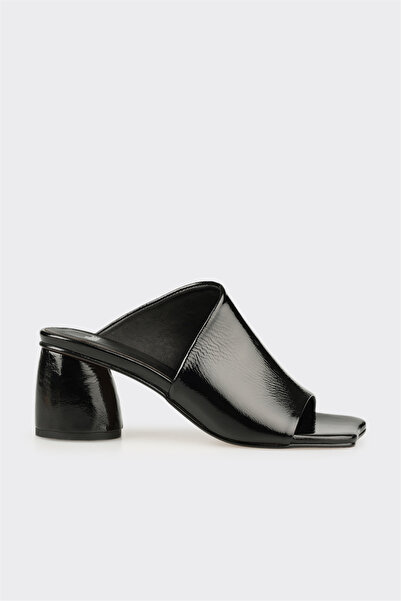 Elle Shoes Siyah Deri Kadın Terlik