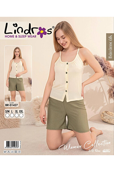 SS HOME CONCEPT Lindros Br-01427 Women's Rope Strap Tunic Buttoned Shorts Set