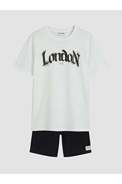 LC Waikiki Set pantaloni scurți pentru băieți cu imprimeu LCW Kids London