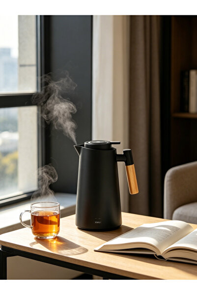 Cookware Bargain Shop 1.0L Thermal Coffee Carafe with Wooden Handle, 12H Heat...
