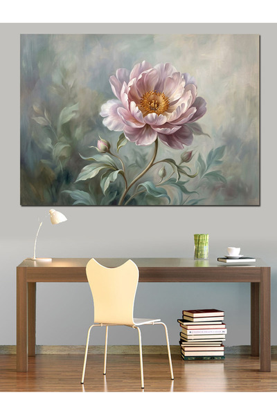 Artmeg Pânză decorativă cu bujor roz care stă singură - Tablou din lemn MDF