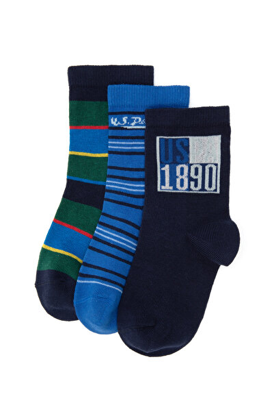 U.S. Polo Assn. Șosete bleumarin pentru băieți, 3 piese 50318047-VR033