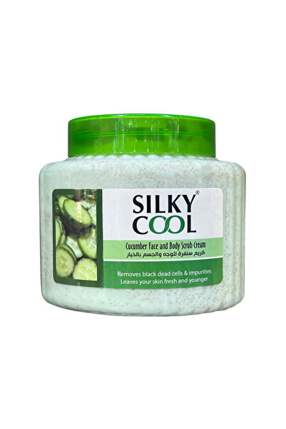 Silky Cool مقشر للوجه والجسم بالخيار 500 مل، يزيل الجلد الميت ويمنح البشرة ال...