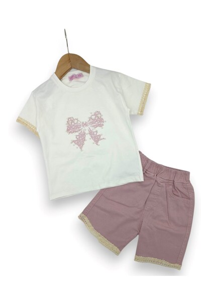 VOY KİDS Στενή εφαρμογή! Κοριτσίστικο καλοκαιρινό λινό σορτς για ηλικίες 3-4-...