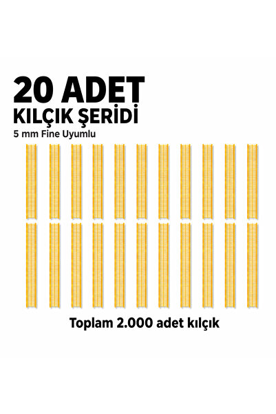 ALBERTOS Sarı İnce Kılçık Şeridi 5 mm 20 Adet Şerit 2.000 Adet Türban Tabanca...