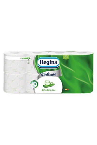 Regina Hârtie igienică, REGINA, Aloe revigorantă, Set de 8 role, 3 straturi