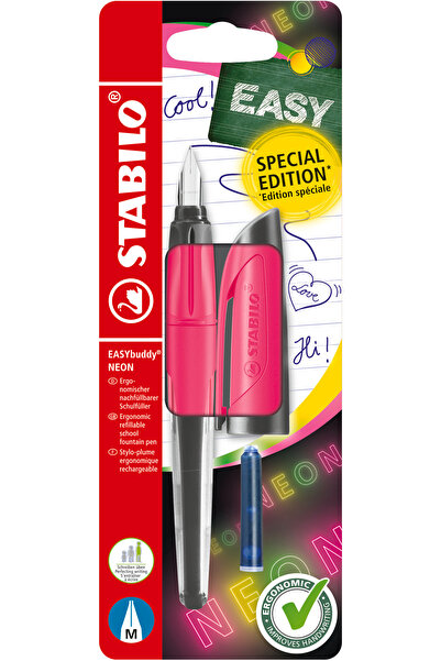 Stabilo EASYbuddy-Neon Pembe M Dolma Kalem Blister