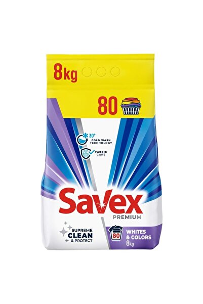 Vader Detergent automat pentru rufe, SAVEX, 2 în 1 Alb și Culori, 8 kg