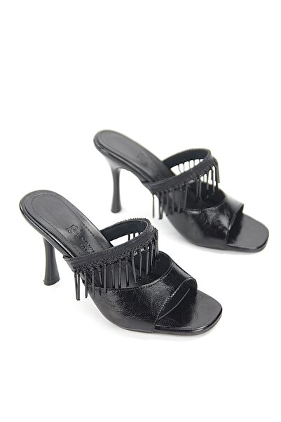 Gökhan Talay Frina Flexible Soft Non-Slip Sole (8 cm) Black Patent Leather Be...