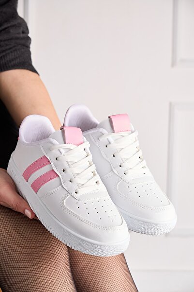 İmerShoes Günlük Unisex Spor Ayakkabı Dikiş Detaylı Bağcıklı Hafif Kalın Yüksek Taban Sneaker 4005