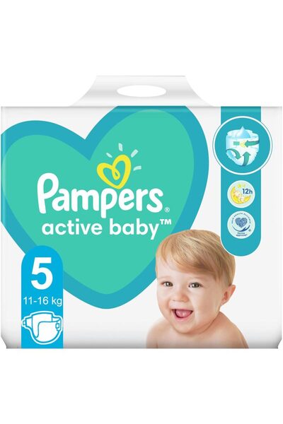 Pampers Scutece, PAMPERS, Active Baby, Pachet gigant, Nr. 5, 11-16 kg, Set 64...