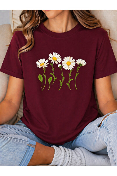 By Layina PAPATYALAR BASKILI KADIN OVERSIZE TİŞÖRT / T-SHIRT