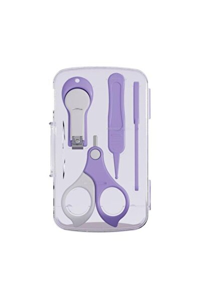 Cyrax Set de îngrijire a unghiilor pentru bebeluși 4-în-1, 13,6x8x2 cm Mov