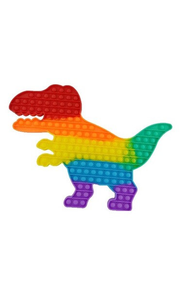 Cyrax Jucărie antistres din silicon Pop It, în formă de dinozaur, multicoloră...