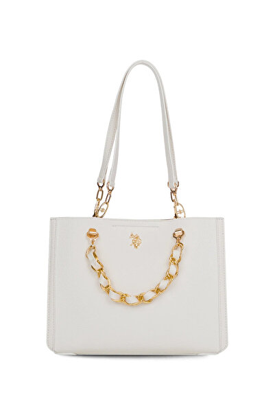 U.S. Polo Assn. حقيبة كتف نسائية باللون الأبيض US26146 – تصميم أنيق للاستخدام...