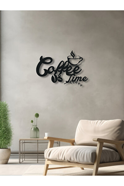 enovaart Coffee Time Yazılı Metal Duvar Dekoru, Minimal Tasarım Duvar Tablosu...