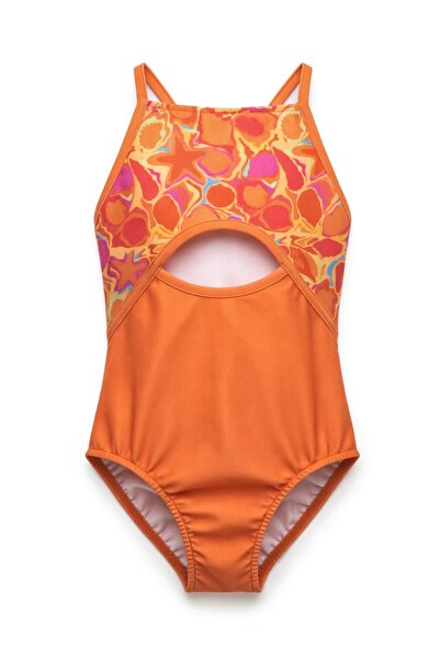 Ozmoz By Mukadder Özden +50 Uv Protection Orange Girl's Swimsuit