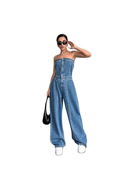 StreetWear Outlet Denim Jumpsuit for Women, Strapless
