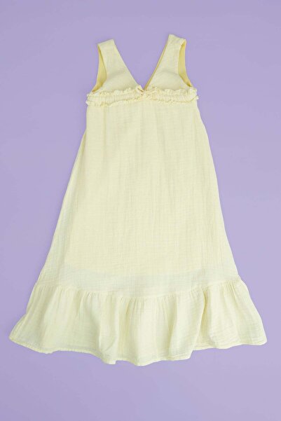 Fulla Moda Κοριτσίστικο φόρεμα από ύφασμα μουσελίνας με δέσιμο μπροστά και τι...