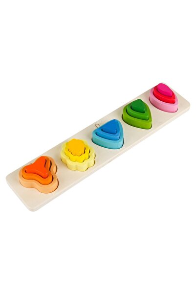 Cyrax Jucărie Montessori din lemn, 29x6.5 cm, multicoloră