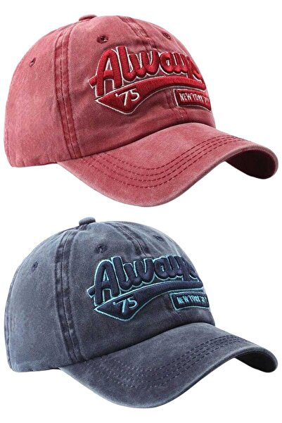 Uniquetrenders Set de 2 șepci de baseball unisex, ajustabile, cu broderie Alw...