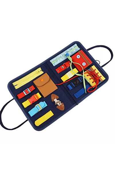 Cyrax Carte senzorială educativă Montessori, 28x22x3 cm Albastru